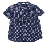 Tmavomodrá puntíkovaná košile H&M