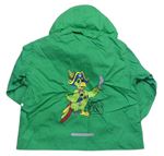 Zelená šusťáková bunda s kapucí