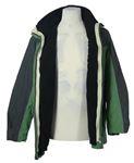 3v1 - Dámská zeleno-šedá šusťáková zimní bunda s ukrývací kapucí zn. Klimatex 