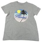 Šedé tričko s palmou Primark