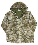 Khaki army šusťáková jarní bunda s kapucí 