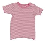 Růžovo-bílé pruhované žebrované tričko M&S