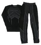2 set - Černo-šedé funkční spodní triko + spodní kalhoty 