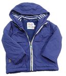 Modrá šusťáková zateplená bunda s kapucí Miniclub