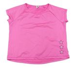 Neonově růžové sportovní tričko s hvězdami Yigga