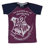 Tmavomodro-vínové pyžamové tričko s potiskem - Harry Potter