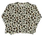 Krémové triko s leopardím vzorem Zara