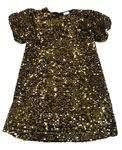 Černo-zlaté žinylkové flitrované šaty Zara 