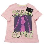 Světlerůžové tričko Selena Gomez