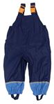 Tmavomodro-modré nepromokavé laclové podšité kalhoty 