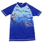 Modro-světlemodré UV tričko se žraloky Pepperts
