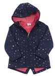 Tmavomodrá softshellová bunda s barevnými hvězdami a kapucí Topolino