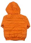 Oranžová šusťáková zimní bunda s logem a kapucí zn. Hugo Boss