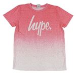 Růžovo-bílé tričko s logem Hype