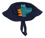 Tmavomodrý plátěný klobouk s dinosaurem F&F