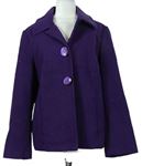 Dámský fialový flaušový krátký kabát BM 