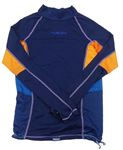 Tmavomodro-modro-oranžové UV triko se stojáčkem TRIBORD