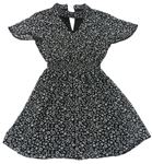 Černo-šedé květované šifonové šaty New Look