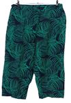 Dámské zeleno-tmavomodré lněné capri kalhoty M&S