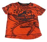 Červeno-černé pyžamové tričko s dinosaury - Jurský svět George