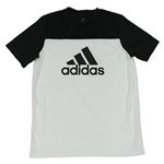 Bílo-černé sportovní funkční tričko s logem Adidas
