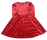 Červené třpytivé sametové šaty Matalan
