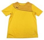 Žluté funkční sportovní tričko s logem Puma
