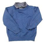 Modrý svetr s košilovým límcem Matalan