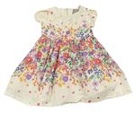 Krémovo-barevné květované plátěné šaty John Lewis