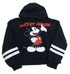 Černá crop mikina s kapucí a Mickeym Disney