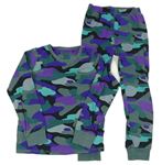 Zeleno-fialovo-černé army pyžamo Next