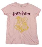 Světlerůžové tričko se znakem - Harry Potter a překlápěcími flitry 