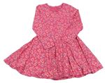 Růžové šaty s pudrovo-stříbrnými srdíčky Bluezoo