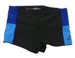 Černo-modré nohavičkové plavky s logem Adidas