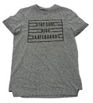 Šedé melírované tričko s nápisem F&F