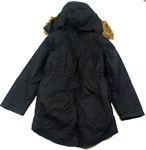 Tmavomodrá nepromokavá zimní bunda s kapucí zn. Matalan
