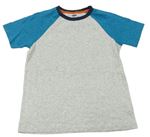 Světlešedo-modrozelené melírované tričko OLD NAVY