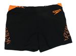 Černo-neonově oranžové nohavičkové plavky s logem Speedo