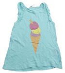 Tyrkysové tričko se zmrzlinou H&M