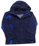 Tmavomodro-modrá šusťáková jarní funkční bunda s kapucí Mountain Warehouse