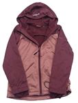 Růžovo-tmavorůžová softshellová bunda s kapucí Crivit