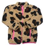 Béžová chlupatá zateplená bunda s leopardím vzorem Tu