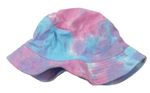 Růžovo-modrý batikovaný plátěný klobouk Next