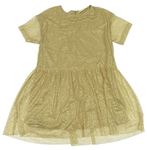 Zlaté třpytivé tylové šaty Zara