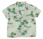 Smetanová košile s palmami Matalan