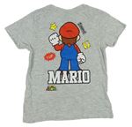 Světlešedé tričko s Mario Bros