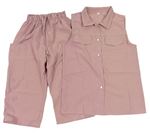 2set - Starorůžové culottes kalhoty + halenka