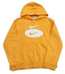 Oranžová mikina s kapucí a logem Nike