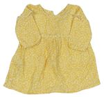 Žluté bavlněné šaty s kytičkami Primark
