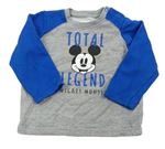 Šedo-modrá mikina s Mickeym Disney